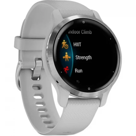 Garmin Venu 2S - Silver Stainless Steel Bezel with Mist Gray Case and Silicone Band (AGA-010-02429-72)